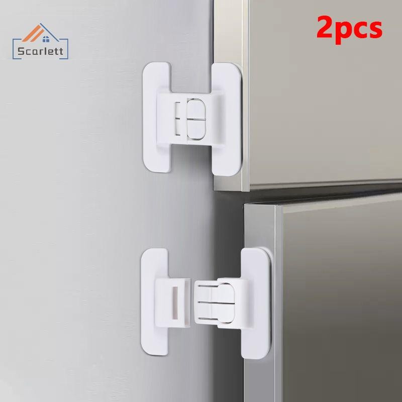 [Scarlett] 2 Peças De Proteção De Segurança Infantil Fechadura De Geladeira Móveis Para Casa Fechaduras Porta De Armário