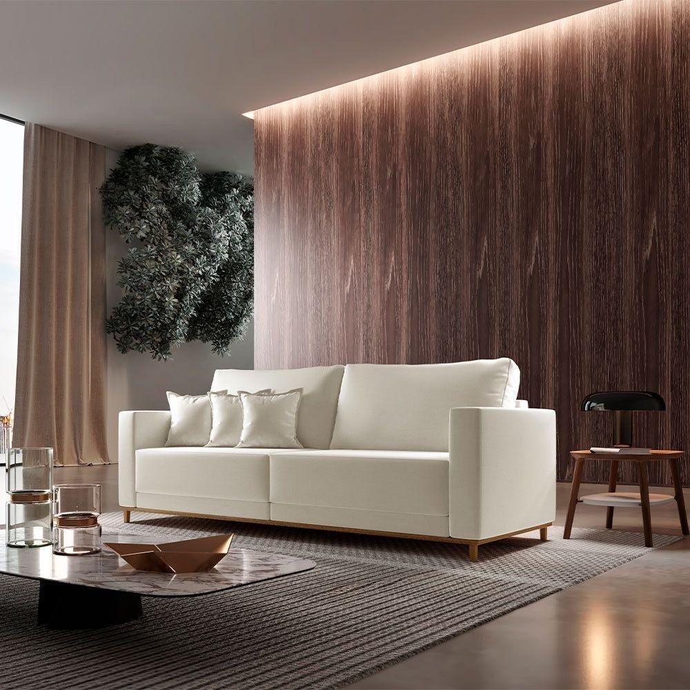 Sofá Djon 02 Módulos De 90cm B20cm Meu Sofá Online A302 Linho Branco