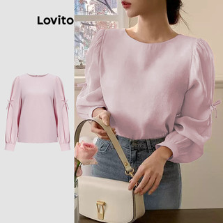 Lovito Blusa de laço simples fofa para mulheres L L110AD1445 em Oferta na Shopee