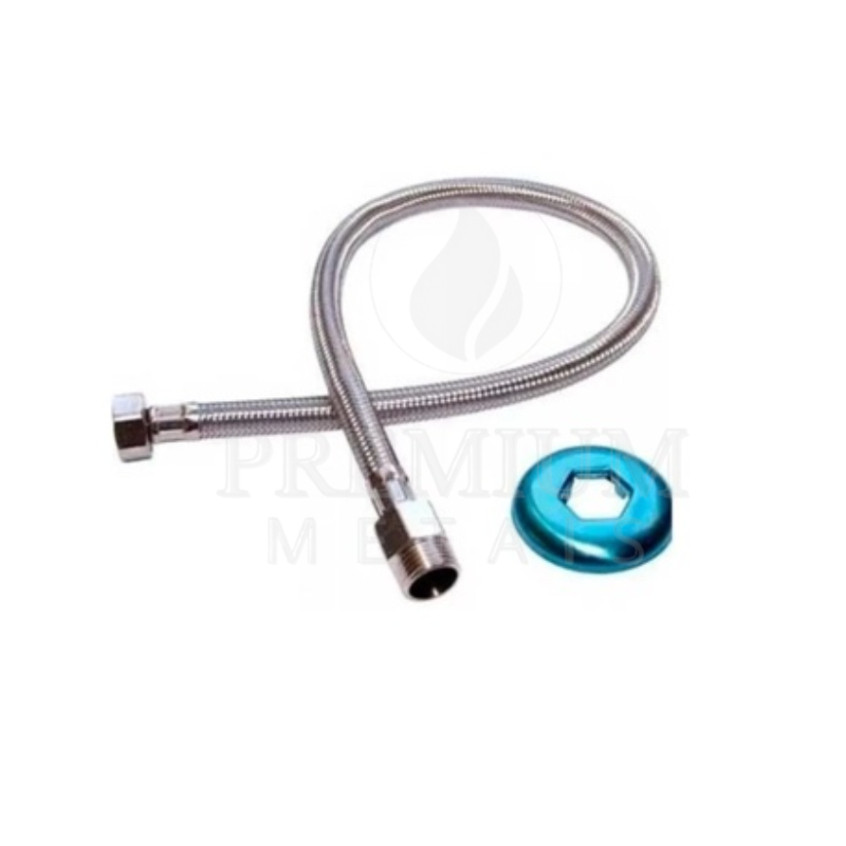 Engate Mangueira Flexível Trançado Aço Inox 40cm Quente Fria