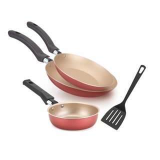 Conjunto de Frigideiras Francesa 3 Peças + Espátula