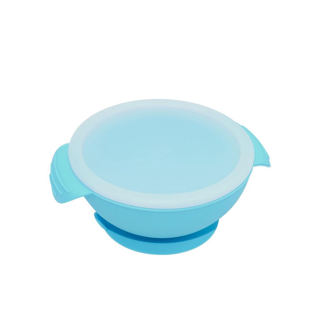 Tigela De Silicone Com Base De Sucção E Tampa Blue - Oxford em Oferta na Shopee