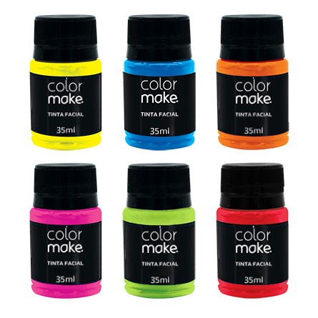 Tinta Facial Neon Líquida 35ml Colormake Fluorescente Maquiagem Artística Pintura Corporal