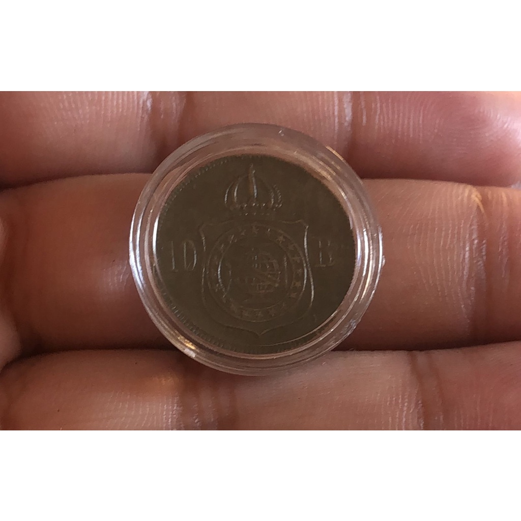 Moeda 10 Reis 1969 Cobre Para Coleção na Cápsula Nova