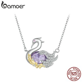 Colar De Fita Bamoer 925 Sterling Cisne Jóias Para Mulheres
