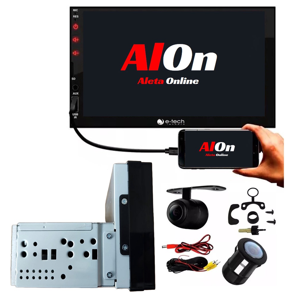 Central Multimídia Mp5 1 Din Espelhamento Bt Camera de Ré em Oferta na Shopee