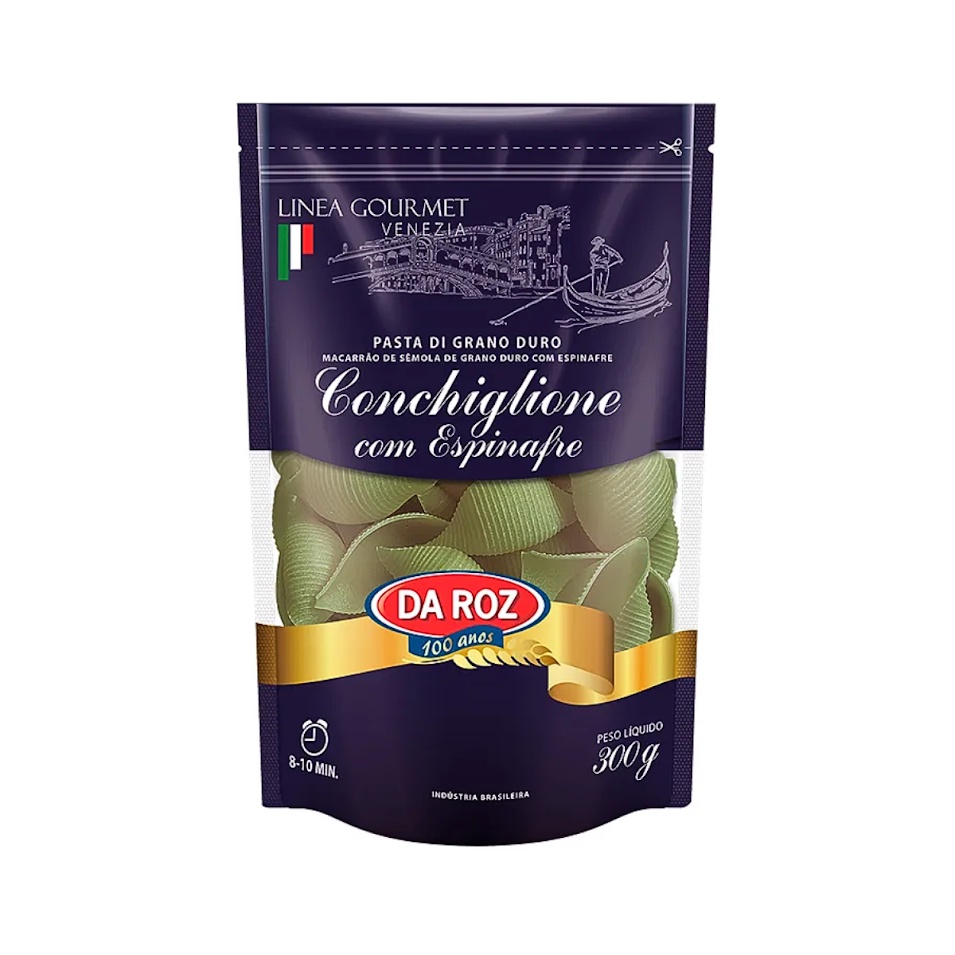 Macarrão Gourmet Conchiglione com Espinafre 300g - Da Roz