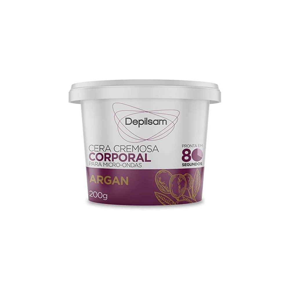 Cera Depilatória De Microondas Depilsam Argan 200g em Oferta na Shopee