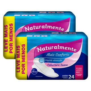 Kit 2 Absorventes Naturalmente Gel Mais com Abas Leve 24 Pague 18