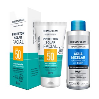 Kit Protetor Solar FPS50 60ml E Água Micelar 120ml Demacream