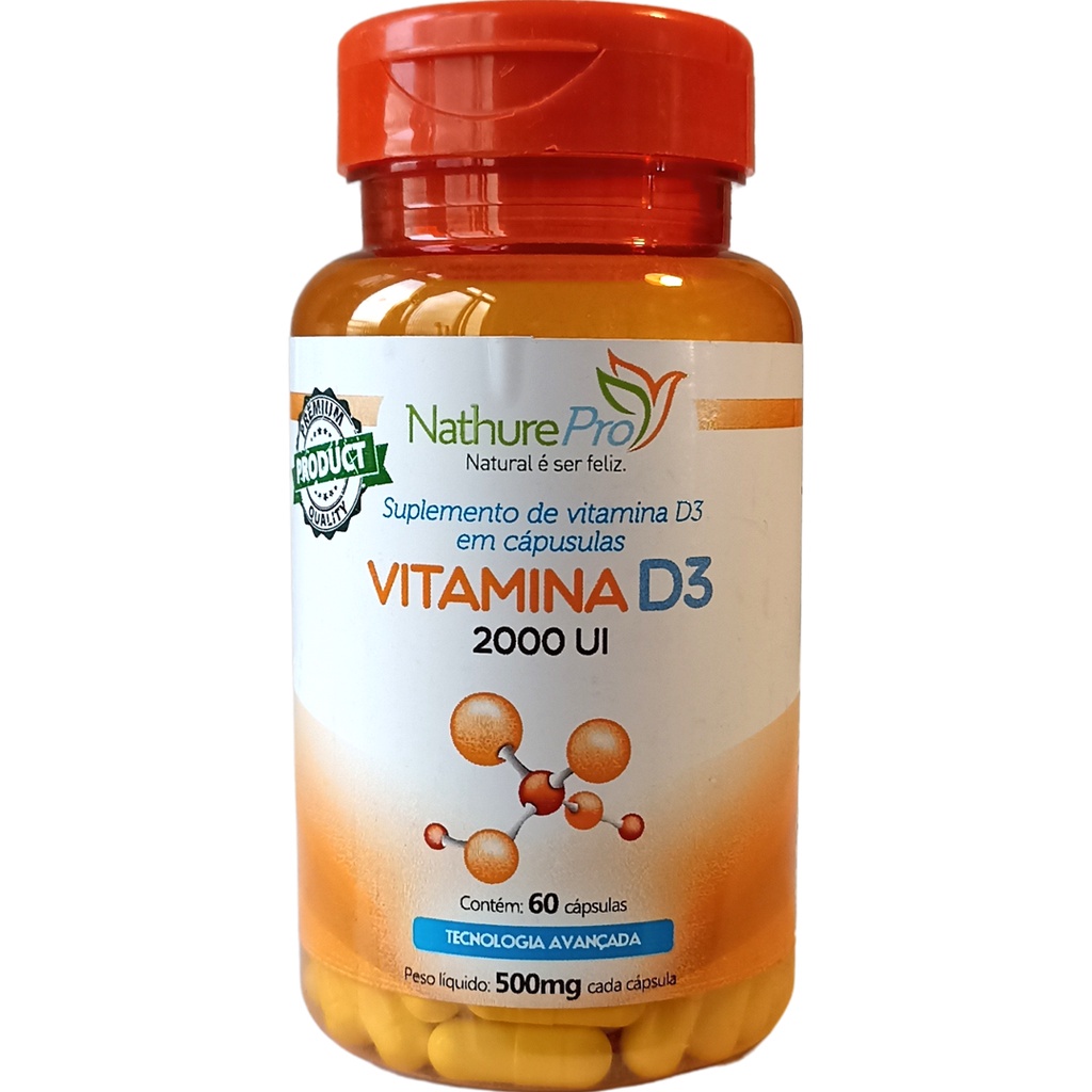 Vitamina D3 60 Cápsulas 500mg - Saúde cardiovascular! em Oferta na Shopee