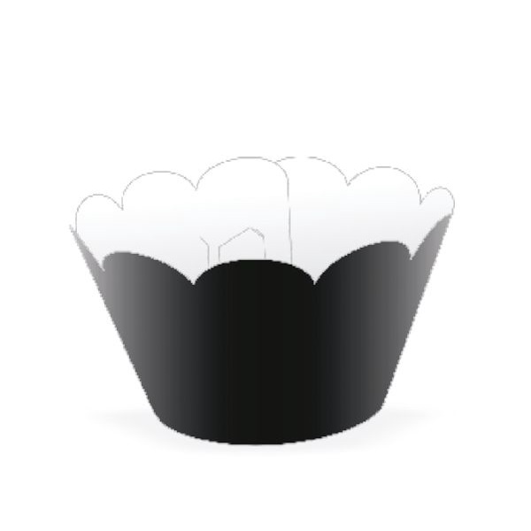 Wrapper Cupcake Tradicional - Preto - 5cm x 22cm - 12 unidades - Nc Toys