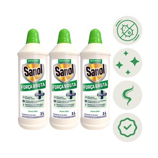 Kit 3 Forca Bruta Sanol Suave Odor 1L