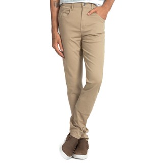Calça Masculina Sarja Slim Amaciada Polo Wear Bege Médio