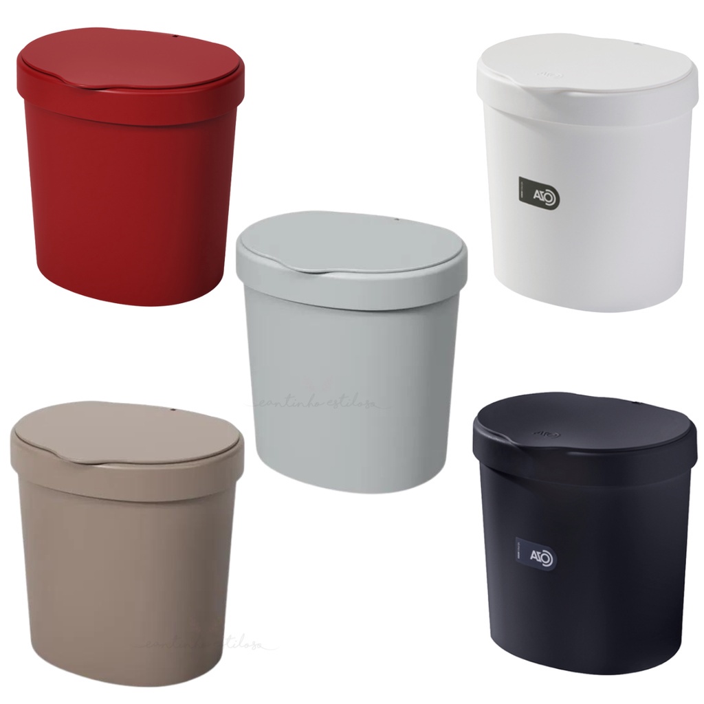Lixeira 2,5 Litros Pia Cozinha Tampa Bancada Banheiro Lavabo Resistente Compacta em Oferta na Shopee
