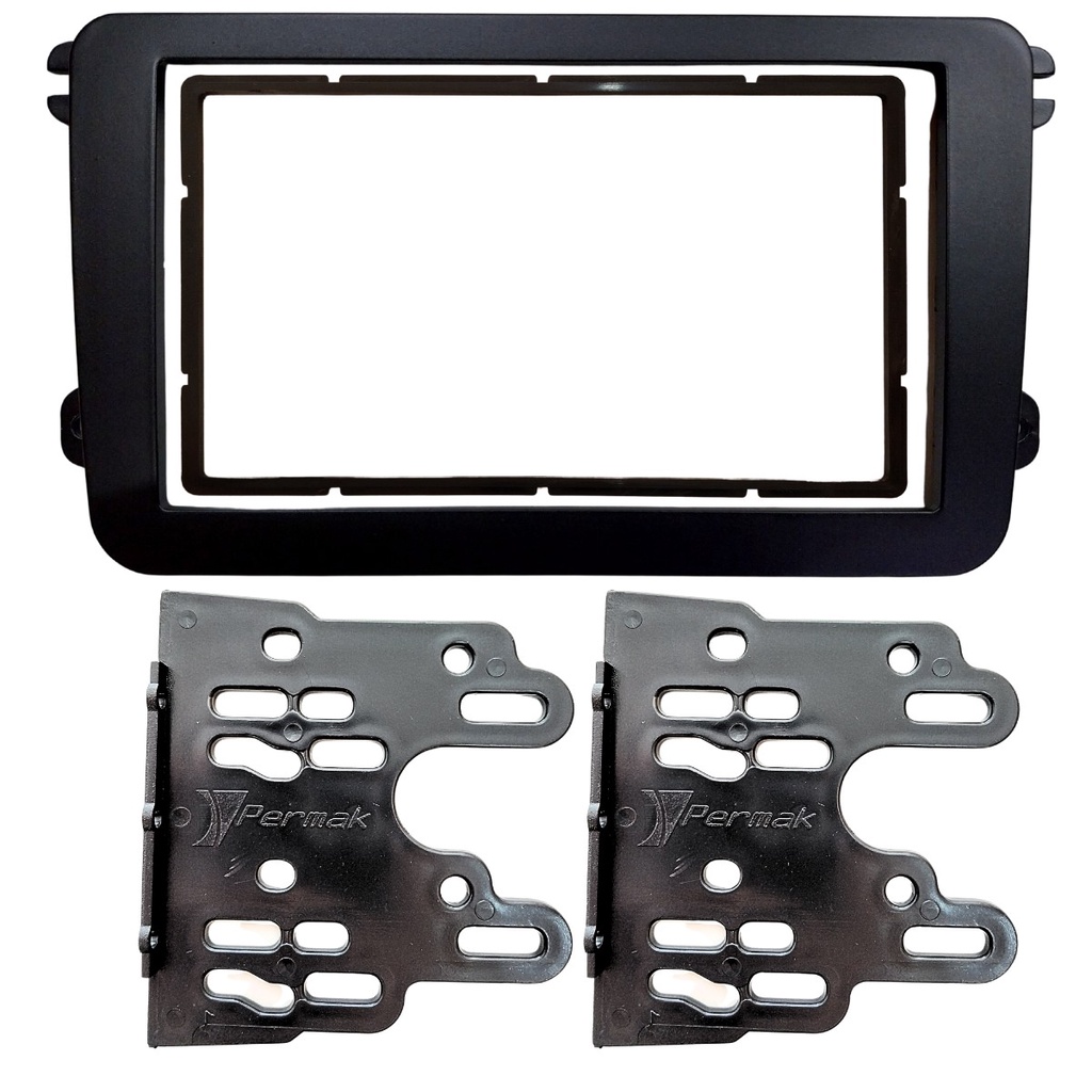 MOLDURA PAINEL MULTIMÍDEA VOLKSWAGEN VW GOL G7 AMAROK JETTA TIGUAN 2006 2007 2008 à 2015 2 DIN PRETO
