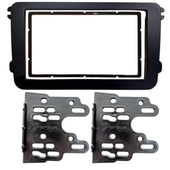 Moldura De Painel Para Embutir Em Telas De Multimídia Central Mp5 Preto 7 Polegadas Encaixe Padrão 2 Din