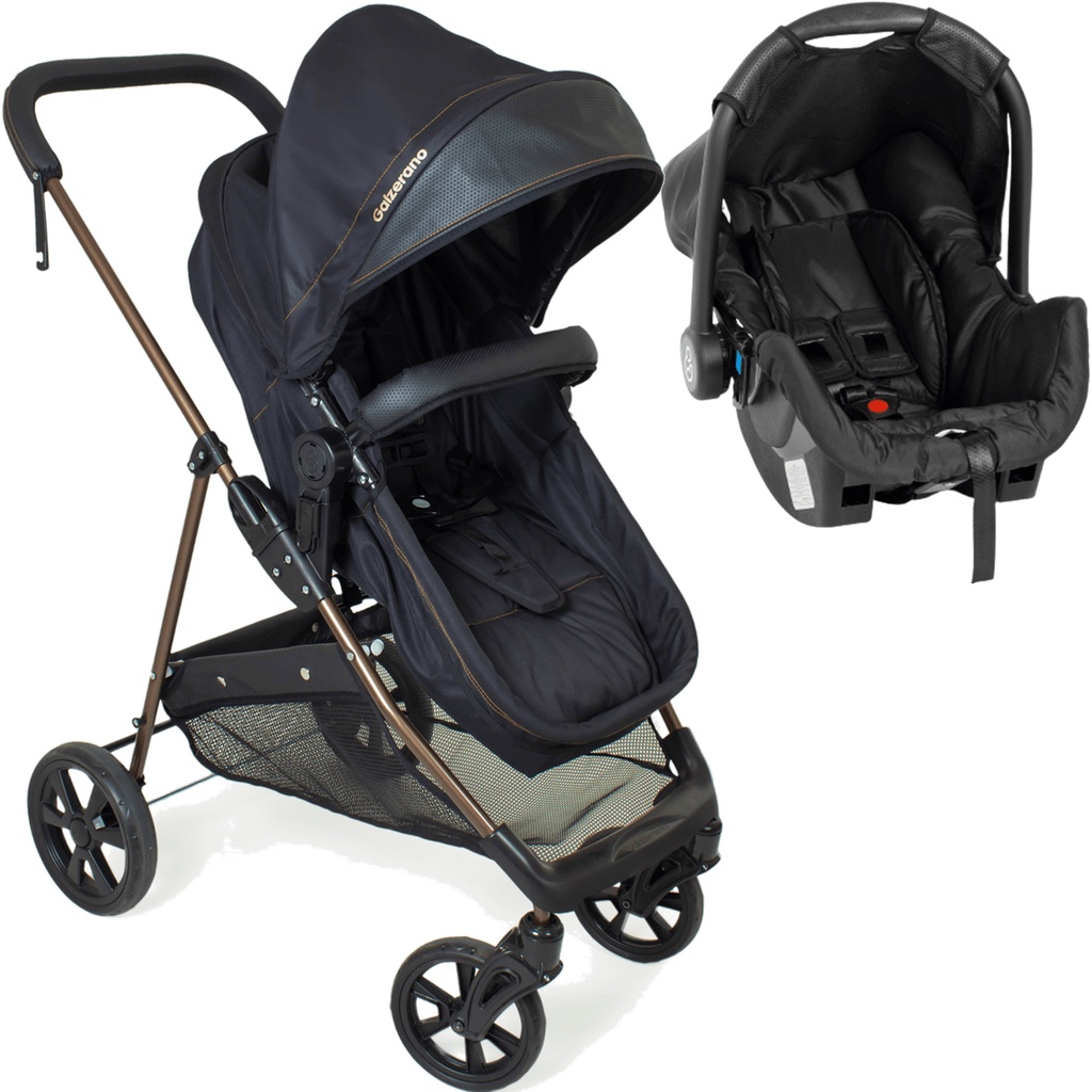 Carrinho de Bebe Bebe Conforto Galzerano Napoli Preto Cobre em Oferta na Shopee