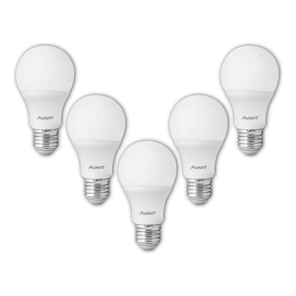 Kit 5 Lâmpada Bulbo 15w 6500k Branco Frio Avant