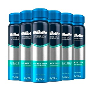 Kit Desodorante Aerosol Gillette Ultimate Fresh 150ml - 6 unidades