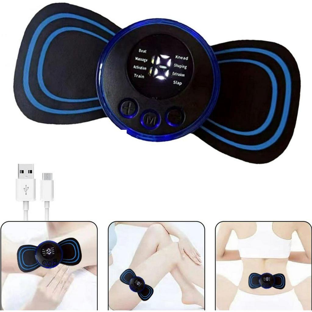 Mini Massageador Elétrico Portátil Cervical EMS Alivia Dores Corpo Pescoço