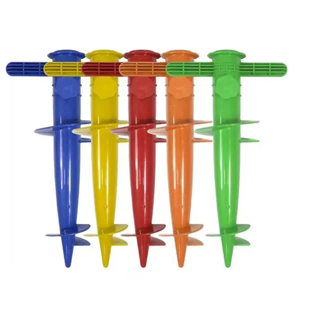 Kit 5 Saca Areia Fixador Âncora Suporte Guarda Sol E Vara De Pesca Praia Verão Camping Cores Variada em Oferta na Shopee