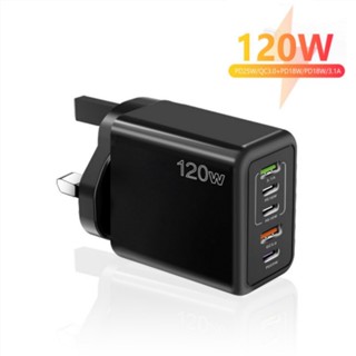 Carregador De 120W 5 Portas USB + PD Carregamento Rápido Adaptador De Viagem Móvel Para Celular Samsung