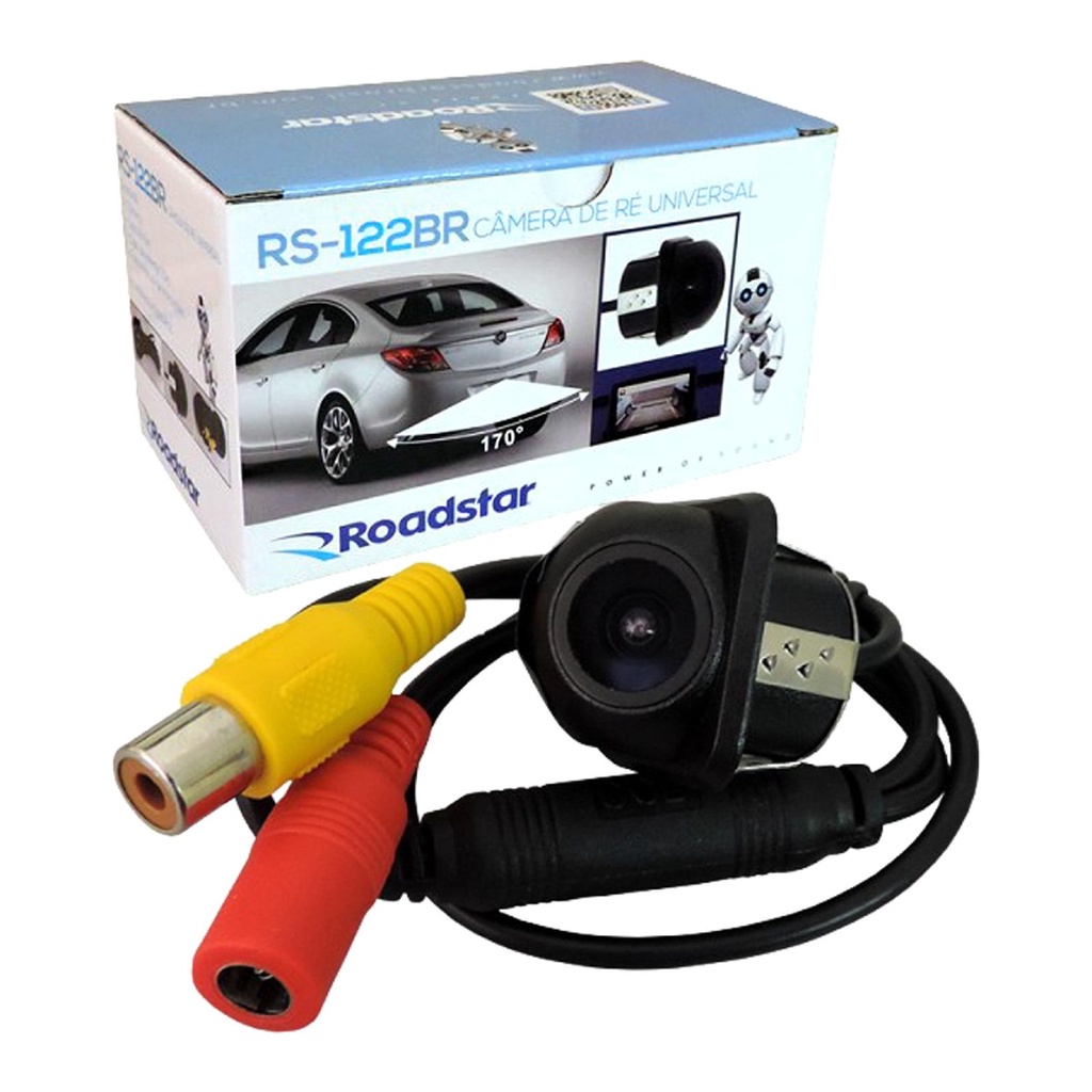 Câmera de Ré Tartaruga Visão 170° Com Linhas Guia Estacionamento Ajuda Manobrar Carro Roadstar RS122BR em Oferta na Shopee