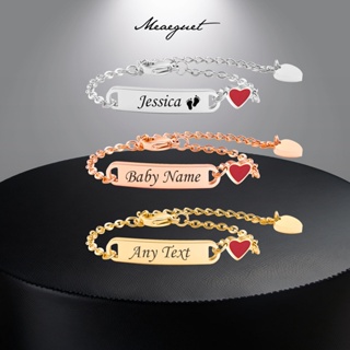 Meaeguet Pulseira Personalizada Com Nome De Bebê Coração , Inoxidável Para Meninas em Oferta na Shopee