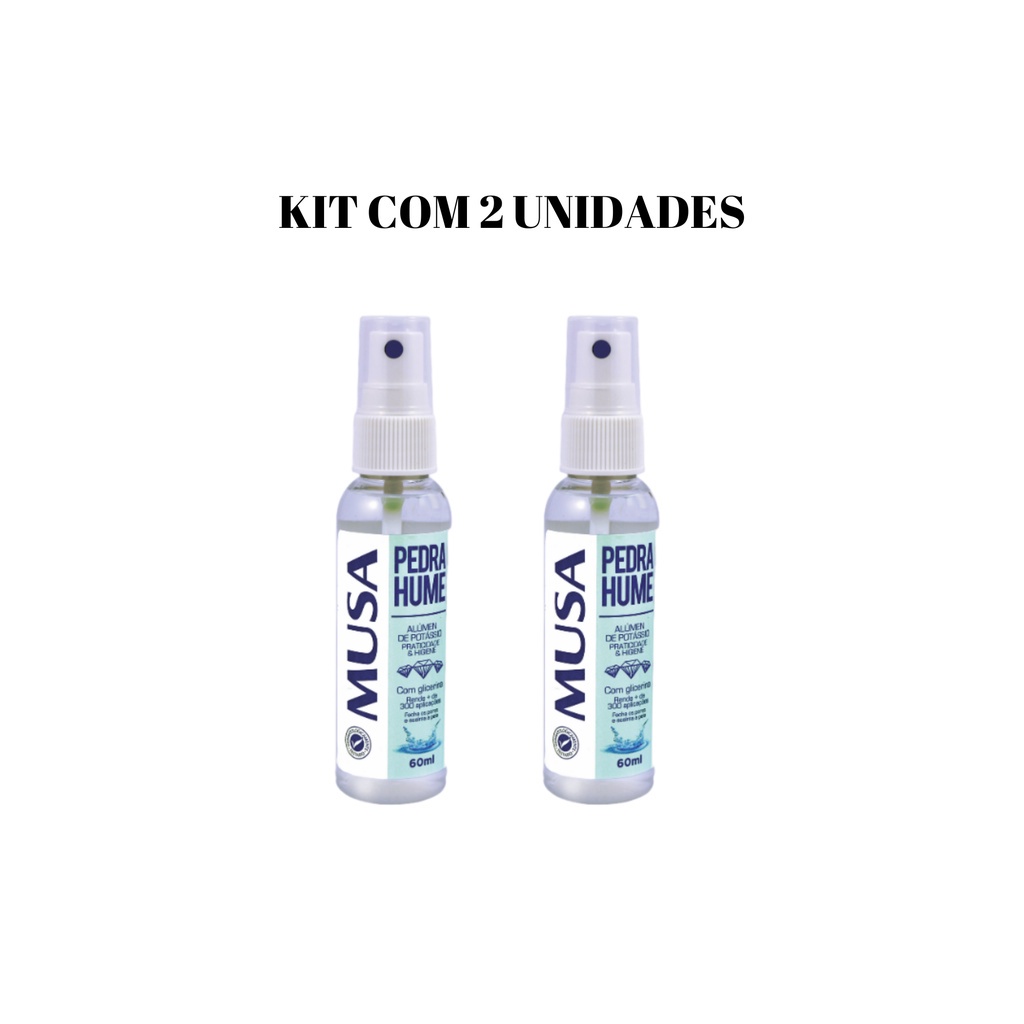 Kit pedra Hume Spray Musa com 2 unidades de 60 ml cada em Oferta na Shopee