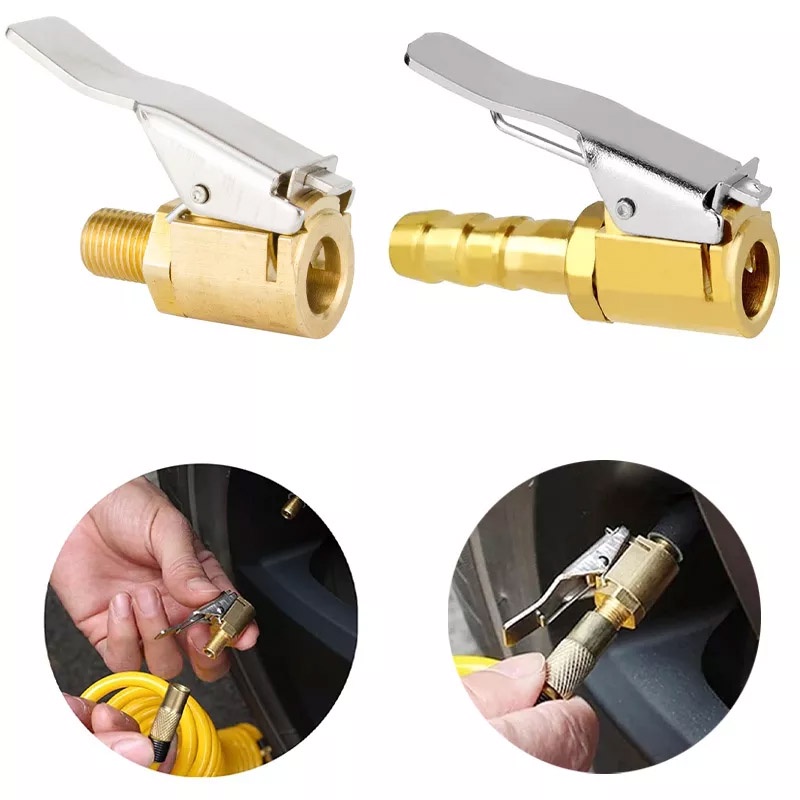 Bomba Insuflável Portátil Para Pneus De Carro De Ar Adaptador De Clip-on Latão