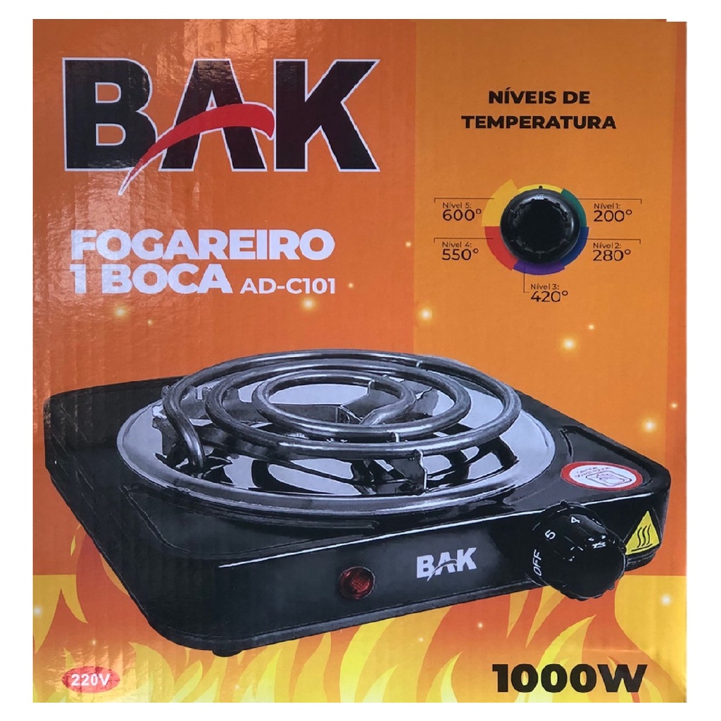 Fogão Elétrico 1 Boca Elgin Fogareiro Portátil De Mesa 220v