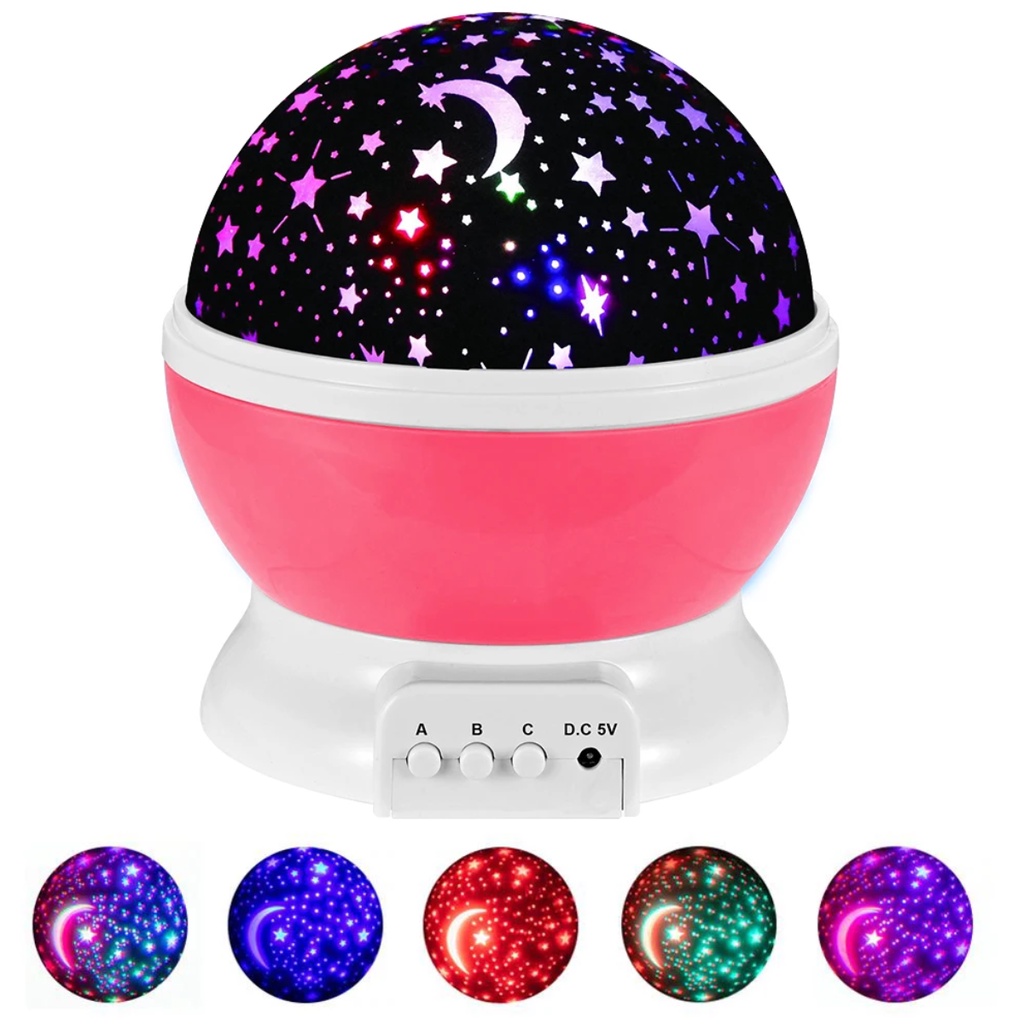 Luminária Projetor De Estrelas Galaxy Abajur Estrelado 360º Galaxy Abajur Star Master Rosa