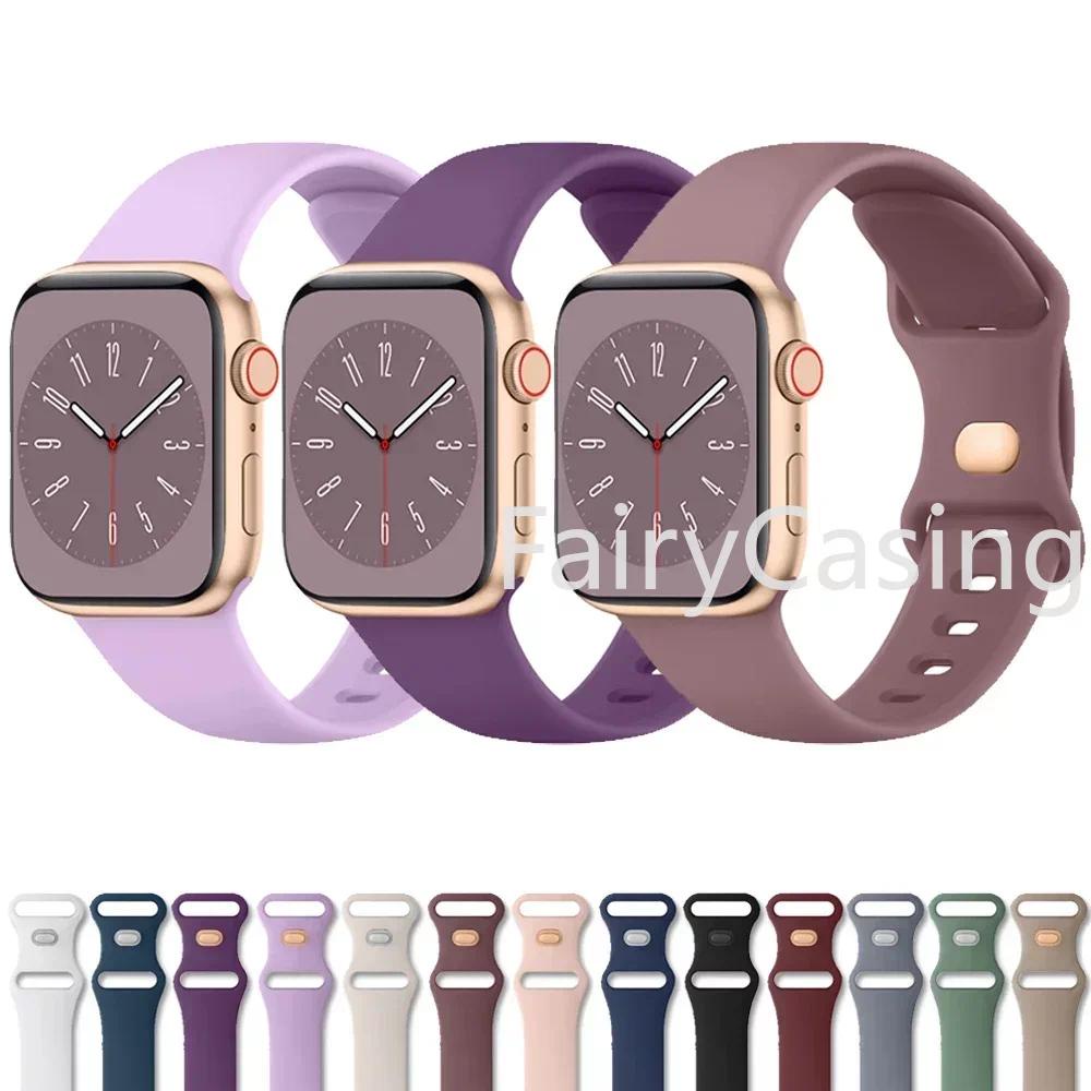 Pulseira De Silicone Macio Para Apple Watch 46MM Ultra 2 49mm Série 11 10 9 8 7 6 5 4 3 SE iwatch 45mm 41mm 40mm 44mm 38