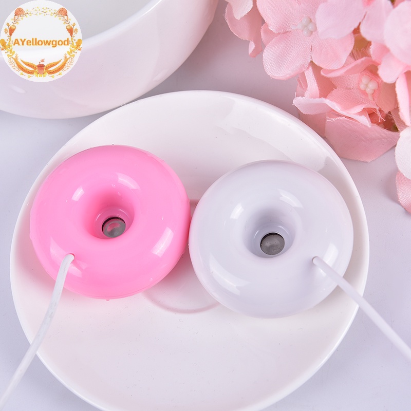 AYellowgod 1pc Mini Donuts Portáteis Umidificador USB Purificador De Ar Aroma Difusor De Vapor Presente .