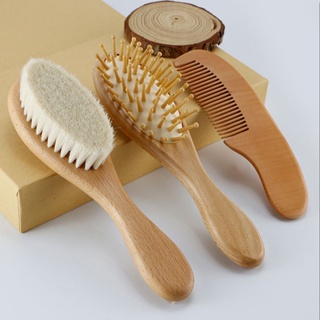 2024 Nova Escova De Lã Natural Para Pentear A Cabeça Do Massageador De Cabelo Infantil em Oferta na Shopee