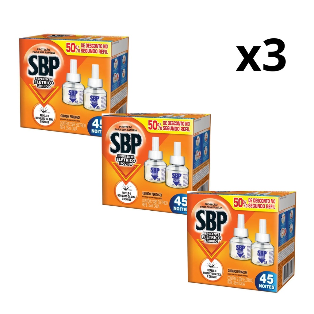 KIT COM 3 SBP Refil com 2 Unidades de 32,9ml Cada em Oferta na Shopee
