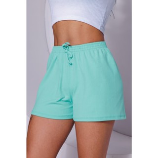 Short Feminino Malha Canelada Soltinho Verao