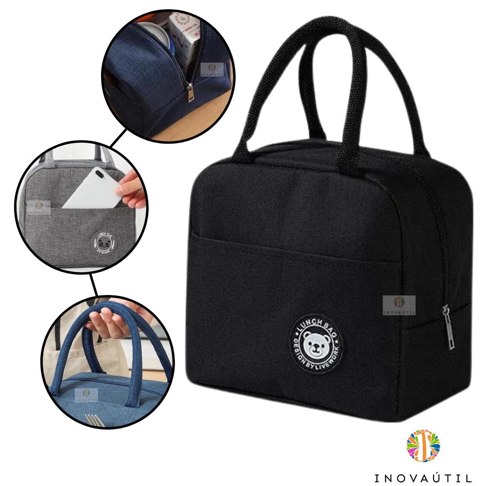 Bolsa Térmica Para Marmita Lancheira Fitness Viagem Com Alça Lancheira Bag Trabalho Academia