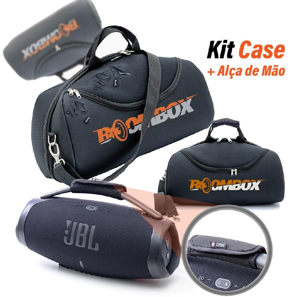 Kit Bolsa Case Protetora Impermeável P/ Jbl Boombox 3 + Protetor de Alça Ombro Acolchoado Premium