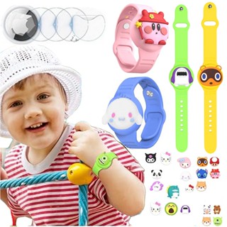 Pulseira AirTag para crianças, pulseira de etiqueta de ar DIY de desenho animado Suporte de etiqueta de ar infantil compatível com Apple Airtag, acessórios fofos de Airtag Pulseira de relógio Airtag de silicone para crianças pequenas, adultos