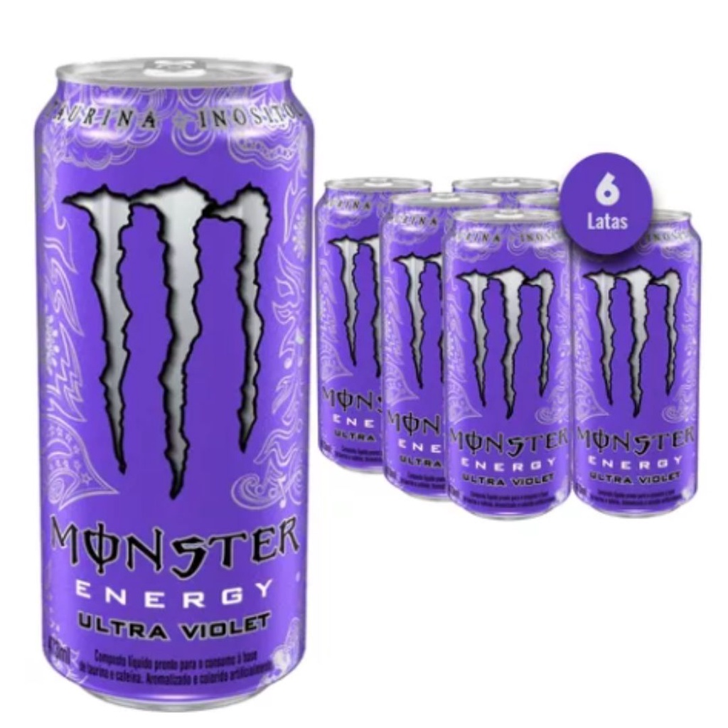 Energético Monster Ultra Violet Lata 473ml Com 6 Unidades