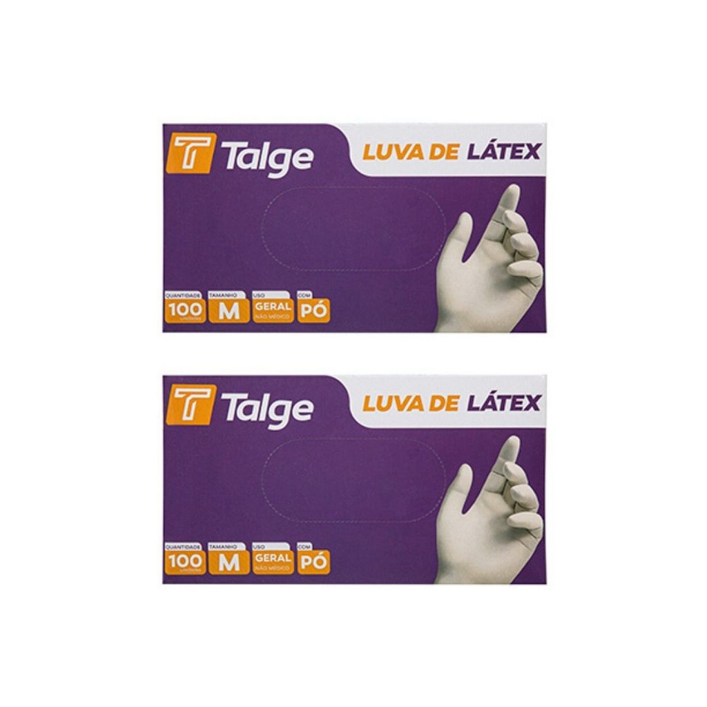 Luva Látex Com Pó Tamanho P;M;G Talge – Kit com 2 Caixas