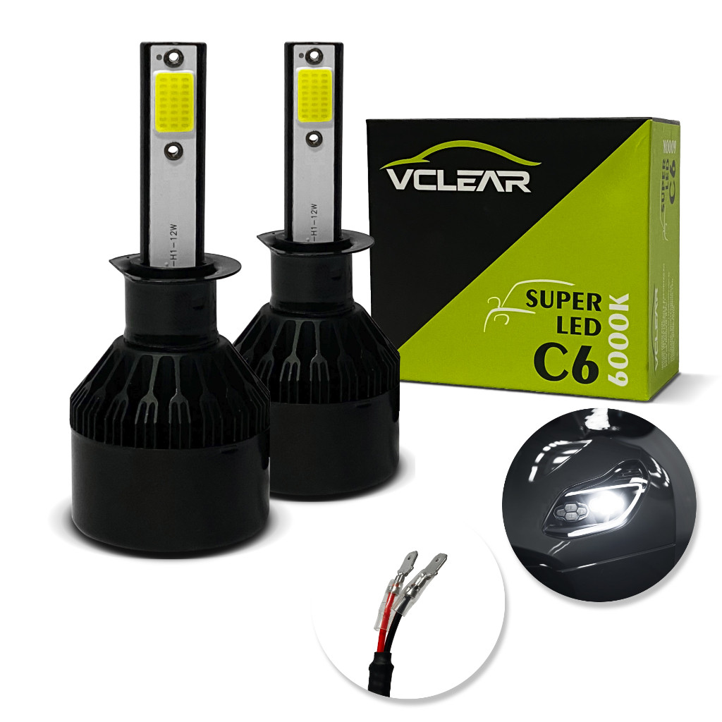 Kit Super Lâmpada LED Farol Automotivo 6000 LM H1 H3 H4 H7 H11 H27 HB3 Super Branca Xenon Cinoy