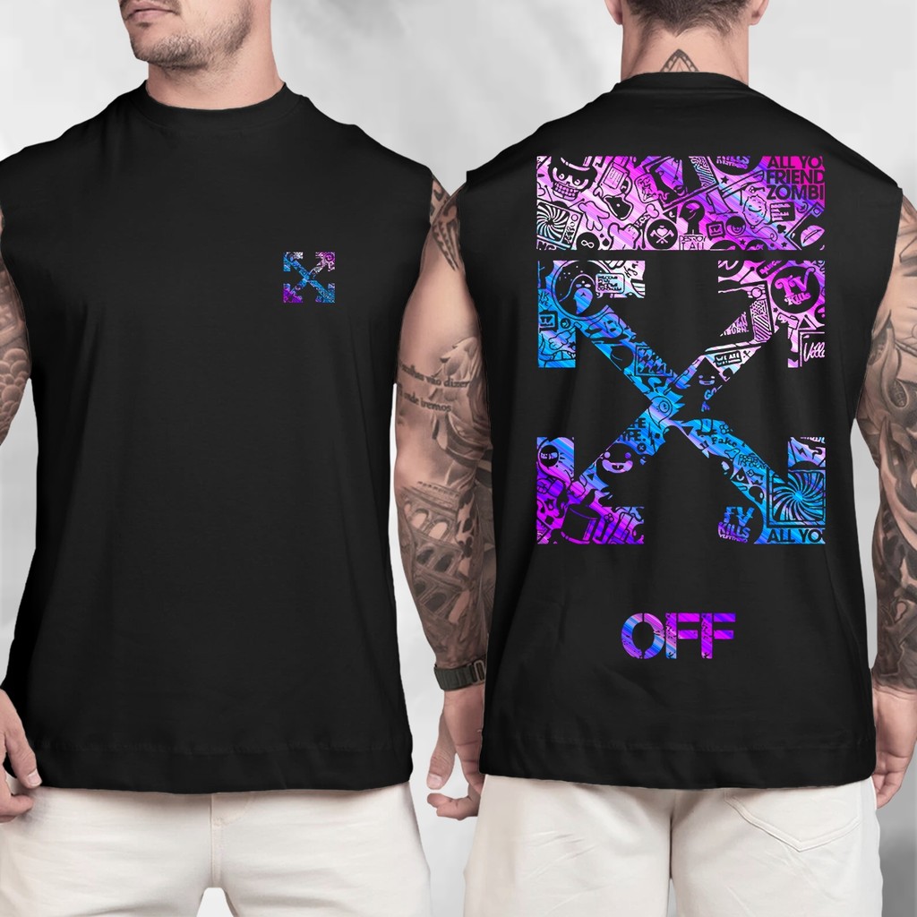 Camiseta Regata Oversized Streetwear 100% Algodão Estampada Off All You