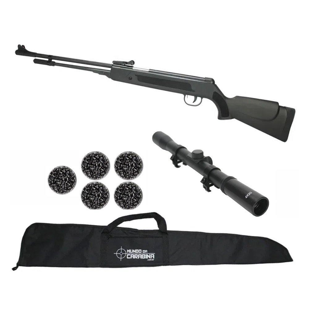 Carabina Pressão Power Spring Black 5.5 Fixxar 50kg+Kit pro