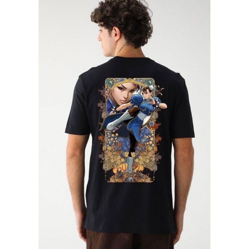 Camiseta  Chun li Street Fighter Gamer Retro Blusa Camisa Casual Unissex Feminino Masculino 100% Algodão