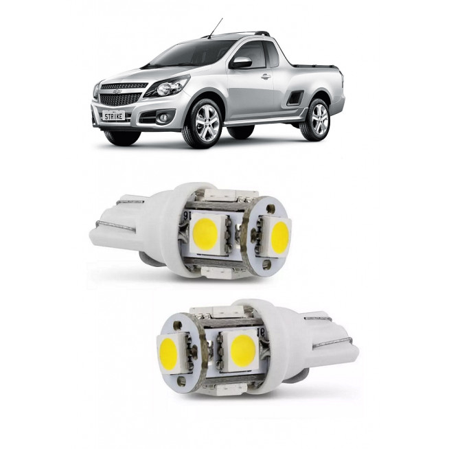 Par Lampada Pingo T10 5 LED Torre Montana Farol Teto Placa