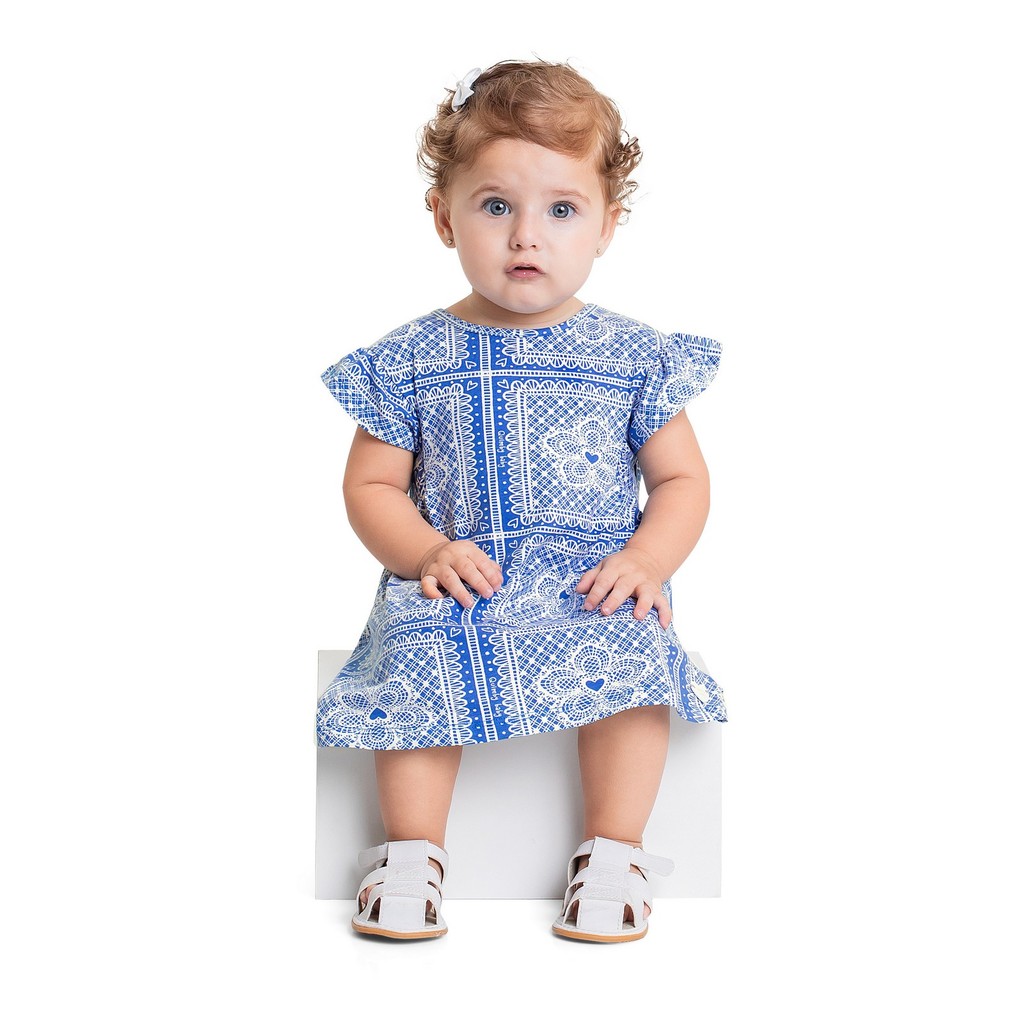 Vestido Estampado para Bebê Menina Quimby em Oferta na Shopee