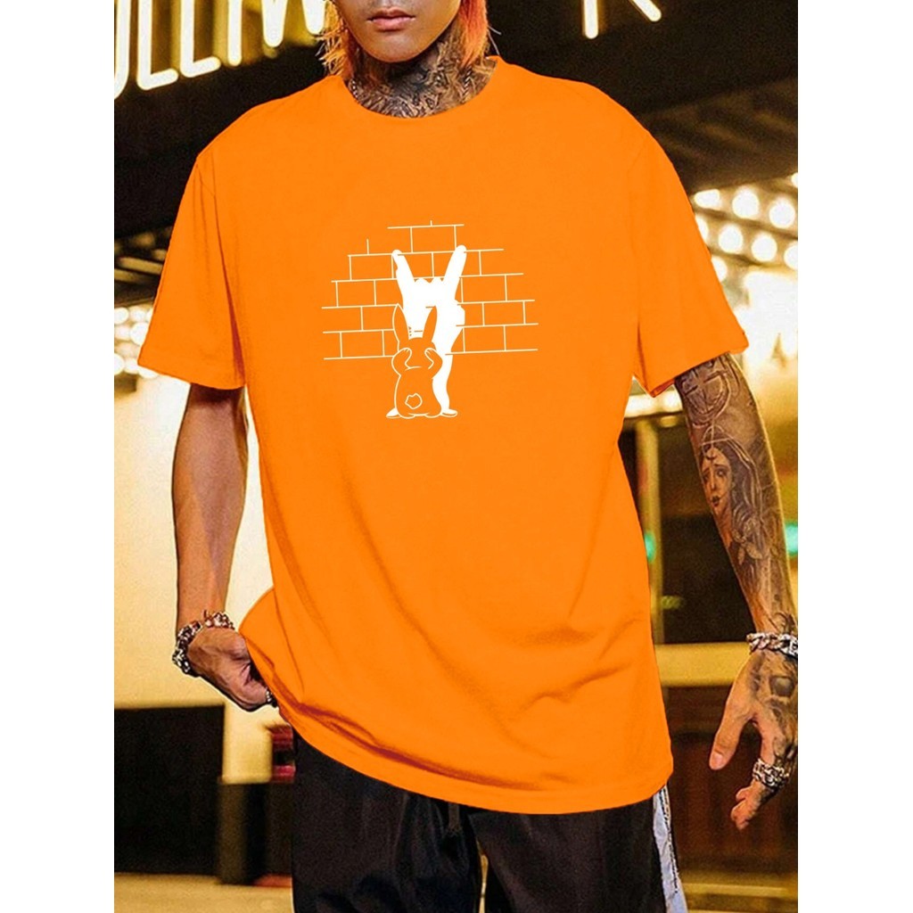 Camiseta Despojada Estampada Coelho Blusa Oversized Estilosa Moderna Casual Life Style